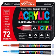 60/72 Colors Acrylic Marker Pen for Rock Painting, Brush Tip Paint Markers, Art Supplies Fabric Fabr