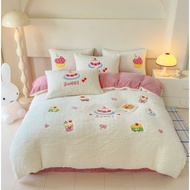 Christmas ‘White Snow’ Bedding Set – Snow Embroidery, Luxurious White, 4 Piece