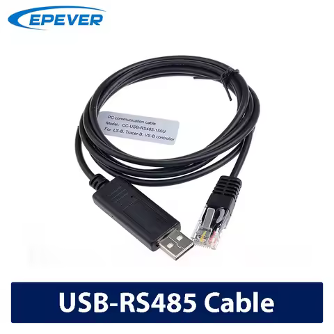 EPEVER USB to RS485 PC Communication Cable 1.5M for MPPT Solar Charge Controller with RJ45 Connector