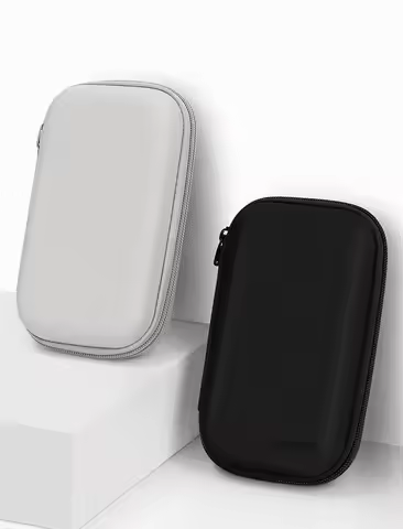 BOONA PU Leather Mobile Hard Disk Organizer Case EVA Hard Shell Digital Storage Bag for Toshiba Seag