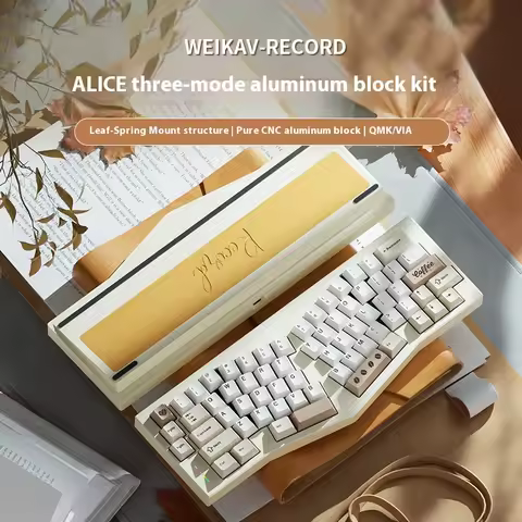 Weika Record Alice Mechanical Keyboard 68 Keys Rgb Customized Gasket Three-Mode Aluminum Tuotuo Offi