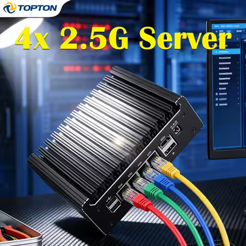 Solid Fanless Mini PC Intel N150 N95 Firewall Router i5-8250U 6405U 4417U 4x2.5G LANs Home Server NV