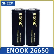 ENOOK 26650 Battery 5000mah 60A 3.7v Lithium Rechargeable Battery