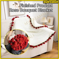 [Ready] Rose Blanket / Flower Nap Blanket / Knitted Handmade Crochet Rose Bouquet Blanket