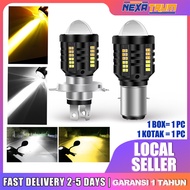 H4 BA20D 12V 24V LED Motorcycle Headlight Yellow White Lens Dual Color Super Bright AC DC LED Bulb