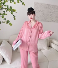 Đồ Bộ Pijama Bigsize  bộ ngủ lụa tay dài 50-100kg Phối Viền Ren Mặc Ở Nhà sang trọng lịch sự bộ thu 