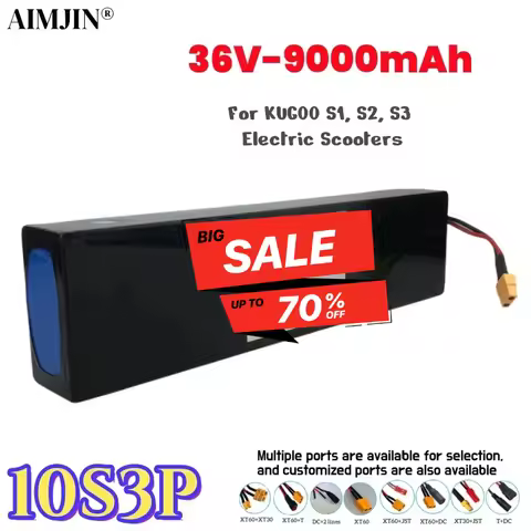 10S3P 36V 9000mAH 18650 Lithium-Ion Battery Pack Suitable for KUGOO S1 S2 S3 Electric Scooters etc a