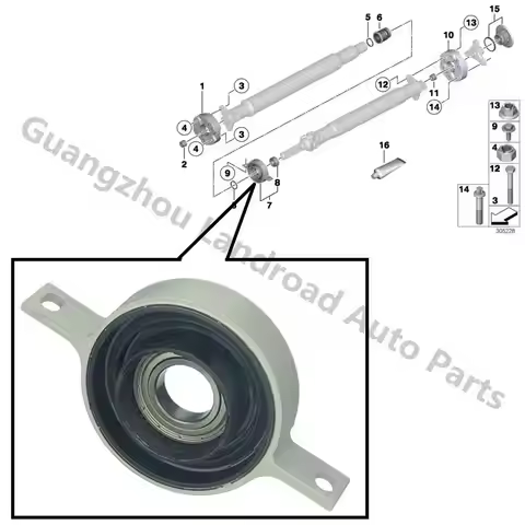 26127564694 Driveshaft Center Support For BMW F07 F10 F11 N20 N55 26128858475