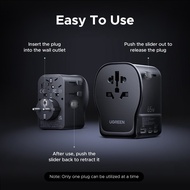 UGREEN Nexode 65W Universal Travel Adapter Switchable Plugs UK/US/DE/CN 2 in 1 Socket Charge PD 65W 