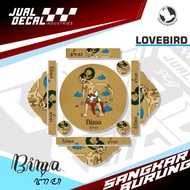 Decal Tebok Lovebird WAYANG BIMA Stiker Sangkar Burung Helopet Custom Desain
