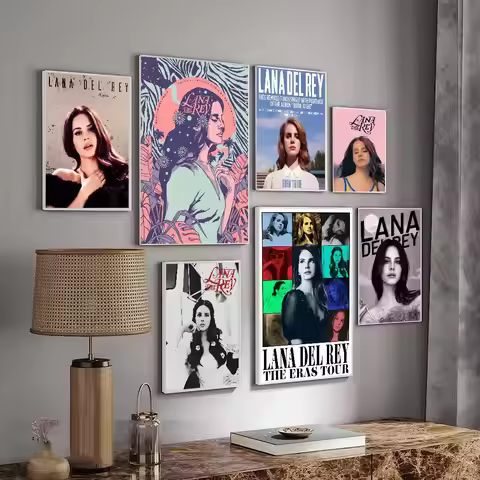 Singer L-Lana D-Del Rey DIY Sticky Poster Whitepaper Prints Posters Artwork Vintage Decorative Paint