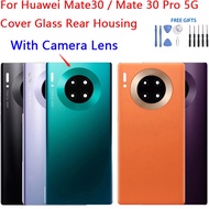 For Huawei Mate30 / Mate 30 Pro 5G Back Cover Glass Rear Housing Battery Door Replacement with Camera Lens Adhesive Sticker