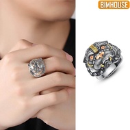 BIMHOUSE silver ring, stylish and unique S915 plated Pixiu men's ring