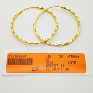 Subang Bulat Besar Pelbagai Emas 916 Yon Hing