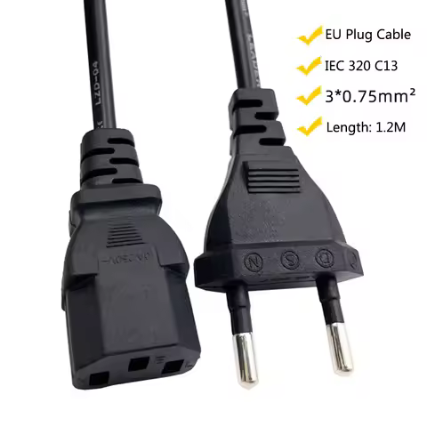 Electric Extension EU 4.0mm IEC C13 European Power Cable 220V Supply Printer For PC Plug Monitor Pro