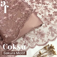 ½ meter Kain Brukat PREMIUM // Brokat Tile Prancis bahan Kebaya Sakura Motif