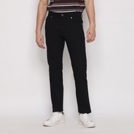 POLICE Celana Denim Stretch Panjang V Pocket Hitam Regular Fit Pria