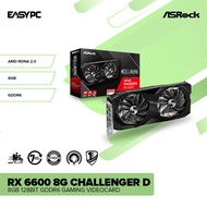 EasyPC | Asrock RX 6600 8G CHALLENGER D 8gb 128bit GDdr6 Gaming Graphics Card For Gaming PC Desktop 