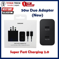 (SG LOWEST) NEW Samsung 50W Duo Super Fast Charging 2.0 Charger EP-T5020XBEGGB 5A Cable 1.8m Adapter
