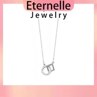 Eternelle Jewelry Forever Pure Silver Necklace Decorated With Diamonds Crossed Symbols Eternal Meani