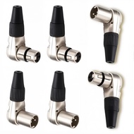 3pole Right Angle XLR Connector Male Female XLR 3Pin Micphone Plug Audio Cable Connector Multi-direc