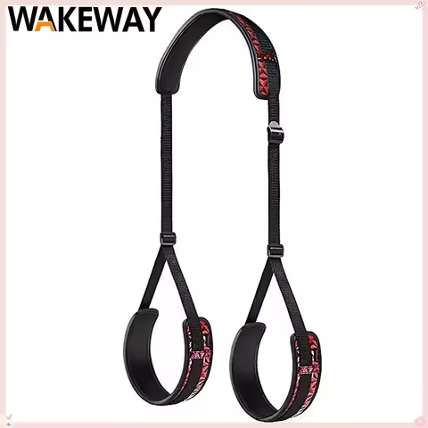 WAKEWAY BDSM Bondage Gear Thigh Wrist Handcuffs Set Adjustable Straps Soft Harness for Women