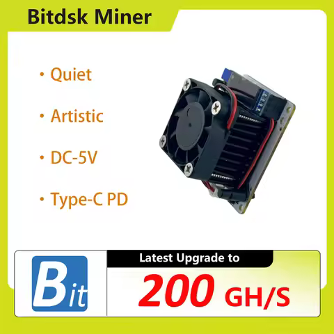 Bitdsk N8 200Gh/S BM1397 Bitcoin ASIC BTC Miner Solo Lottery Miner US/EU/UK/AU/BR PLUG with Type-C P