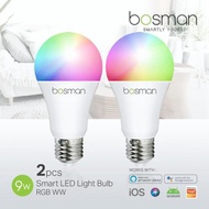 BOSMAN SMART LED LIGHT BULB 9W RGBWW 2X - BOHLAM WIFI IOT SMART HOME - CAHAYAMEGAH
