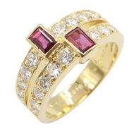 【二手】梵克雅寶 (Van Cleef & Arpels) 紅寶石鑽石戒指，18K（黃金），女士鑽石紅寶石戒指