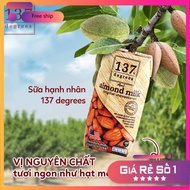 Carton of 36 Boxes of Unsweetened Pure Almond Milk 137 Degrees 180ML