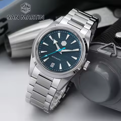 San Martin SN0113W Men Watch PT5000 Movement Sapphire BGW9 Luminous Waterproof Fashion Luxury 38mm A