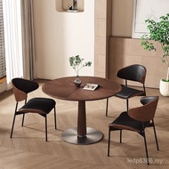 Round Ke Walnut Dining Table Round Table Round Table Nordic Multi-Ancient Style Solid Wood Medium Bl