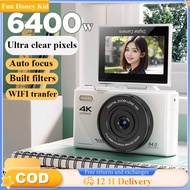 Digital Camera 4K UHD 64MP Digital 5G Wifi 180° Flip Screen Selfile Camera 18X Digital for Vlog Vide
