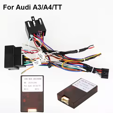 Android Wiring Harness Power Cable Adapter with Canbus Box For Audi A3/A4/TT/VW/Peugeot/Citroen/BMW 