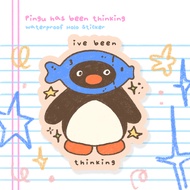 Pingu "ive been thinking" Fan-art Waterproof Holographic Vinyl Sticker Flake