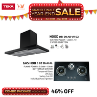 Teka 90cm Cooker Hood DSI 90 AD VR 02 (Recycle/Ventilation) + Teka 82cm Built-In 2 Burner Gas Hob G 82 3G AI AL [COMBO SET]