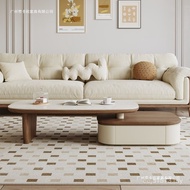 Small Walnut TV Cabinet Artificial Board Small Apartment Medium Round Table Household Antique Combin