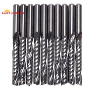 10Pcs Cnc Router Bits 3.175 X 22Mm Single Flute Spiral Carbide Cnc Router Bits Milling Cutter