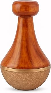 Bronze Kansa Natural Vatki Cup, Wooden Handle Ayurvedic Detox Manual Foot Massager for Relaxation an