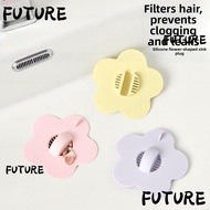 HL-FUTU Sink Drain Filter, Flower-shaped Silicone Washbasin Leak Plug, Practical 8x8CM(3.15x3.15in) 