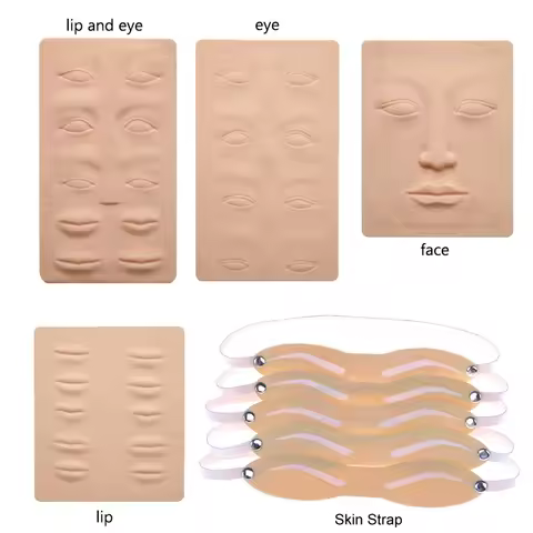 1pc Beginner 3D Silicone Permanent Makeup Tattoo Training Practice Fake Skin Blank Eye Lips Face For
