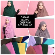 READY STOCK BORONG TUDUNG BAWAL HEAVY CHIFFON PLAIN BIDANG 60 (LABUH)