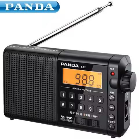 PANDA T-02 Radio All Band Portable Seniors FM Semiconductor Play MP3 Memory Function Charging Loud V
