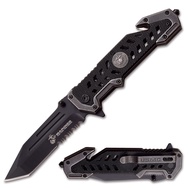 MTECH USA M-A1052BK Spring Assist Folding Knife, Black Blade, Black Handle, 5-Inch Closed