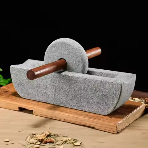 Stone mill Dynasty tea mill small stone mortar pounding mortar rolling mill point tea matcha tea pow