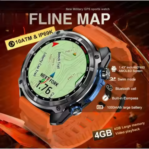 Xiaomi Military Offline map 1000mAh Battery Smart Watch 4GB Big Memory Navigation MP3/MP4 Player Swi