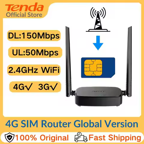 Tenda Router 4G SIM 4G03 Pro - Mobile WiFi Router 3G/4G Wireless Band 2.4 GHz, LTE Cat4, Fast Ethern