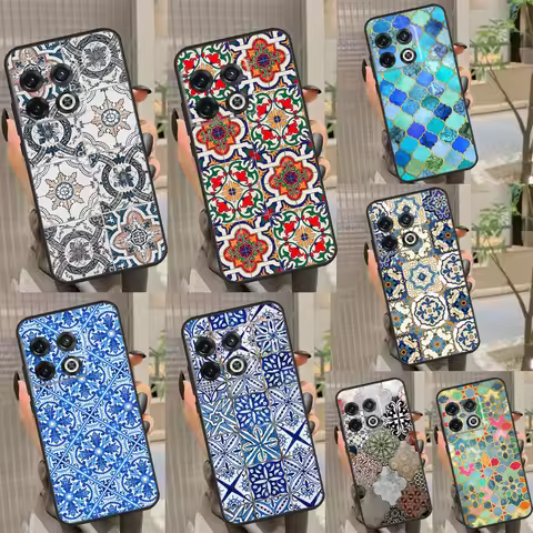 Moroccan Tiles Pattern Phone Case For OnePlus Nord CE 2 3 Lite 2T N10 N20 N30 OnePlus 11 10T 8T 9RT 