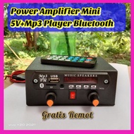 5-volt Mini Amplifier with Bluetooth mp3 (Display biru)