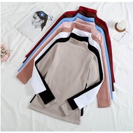 READY STOCK Women Turtleneck Inner Baju High Neck Tops Pure